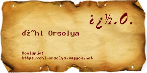 Öhl Orsolya névjegykártya